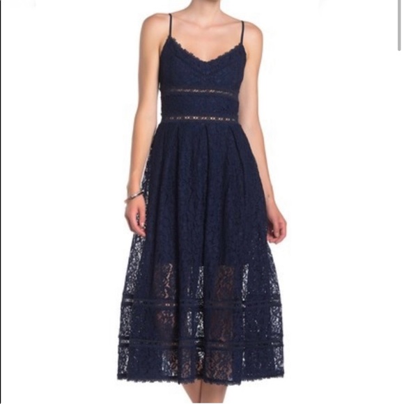NSR Blue lace spaghetti strap dress - Picture 7 of 7